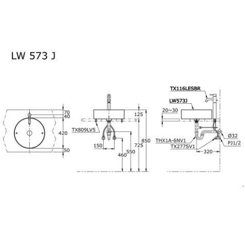 Gercep Westafel Bulat Toto Lw573J /Lw 573 J Body Only