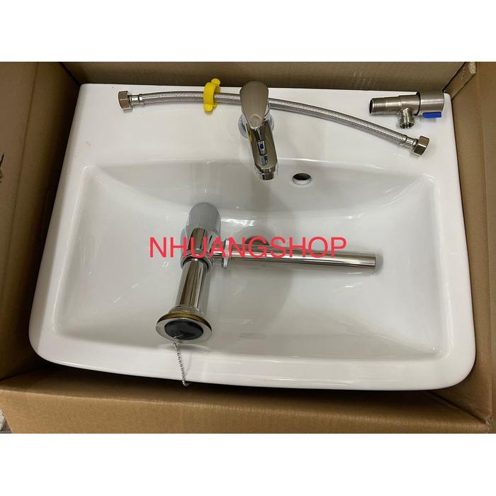 Terbatas Komplit Set Body Wastafel Cuci Tangan Besar Keramik Model Cantik Minimalis (Tinggal Pasang)