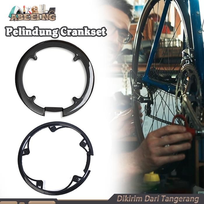 Crankset Sepeda Hitam Pelindung Rantai Sepeda Lipat Crank Protector