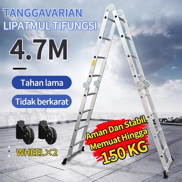 

Terlaris 4.7/3.7/5.8 M Serbaguna Aluminium Alloy Folding Telescopic Ladder