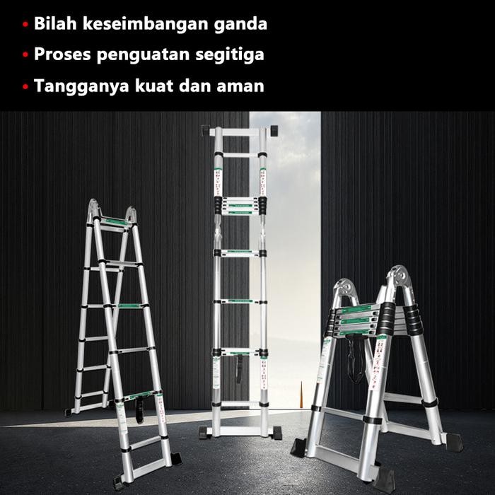 

Terlaris Isku Tangga Lipat Aluminium Teleskopik Single Double Ladder Telescopic