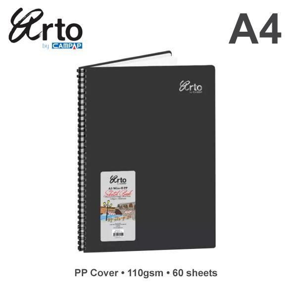 

ARTO A4 WIRE-O PP COVER SKETCH BOOK 110GSM KODE 1352