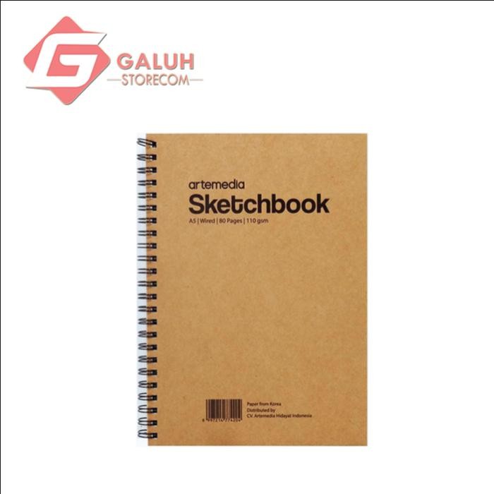 

ARTEMEDIA SKETCHBOOK / BUKU SKETSA / CRAF COVER JILID A4 110GSM KODE 1136