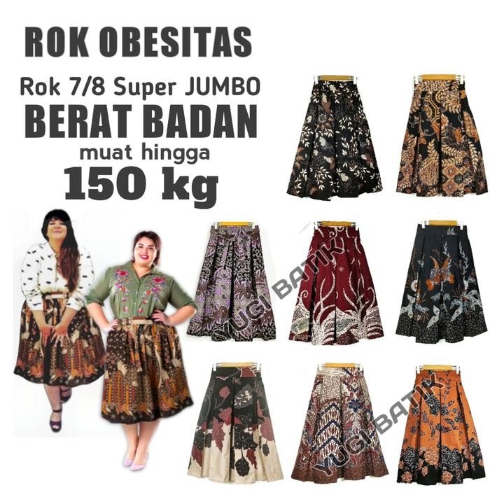 DISKON Rok Kerja Batik 7/8 super jumbo 7XL Rok wanita terbaru Over Size READY STOCK