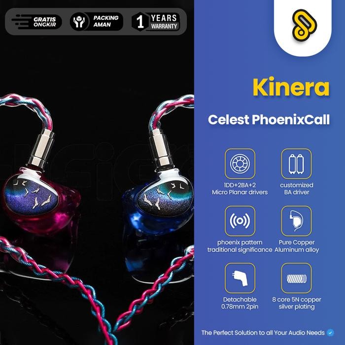 Kinera Celest Phoenixcall 1Dd+2Ba+2 Micro Planar Drivers Iems