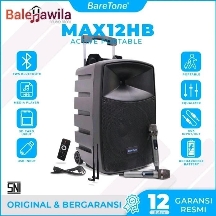 Speaker Portable Baretone Max12Hb Max 12Hb New