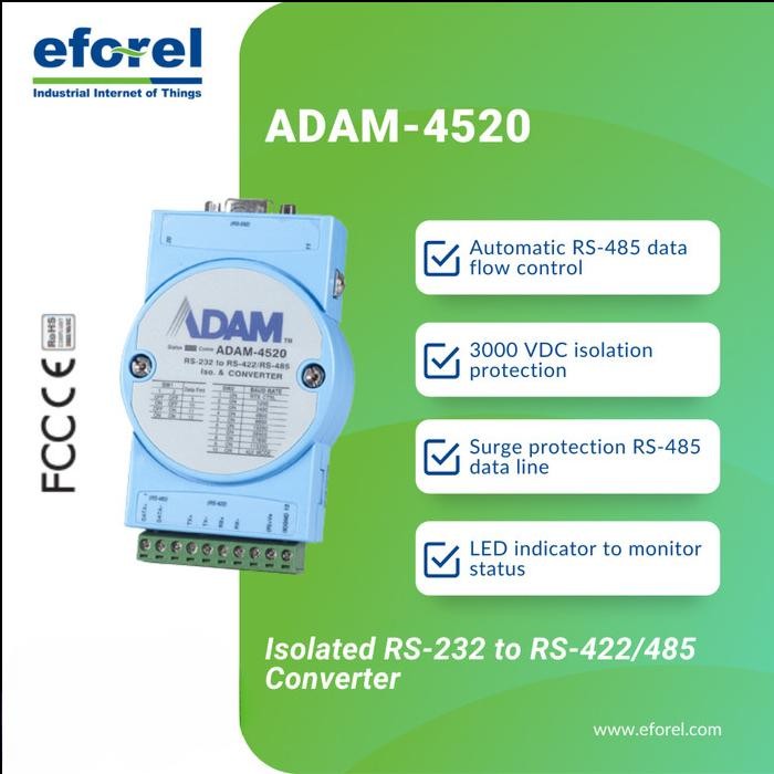 Adam-4520-F Industrial Konverter Serial Rs-232 To Rs-485 Advantech