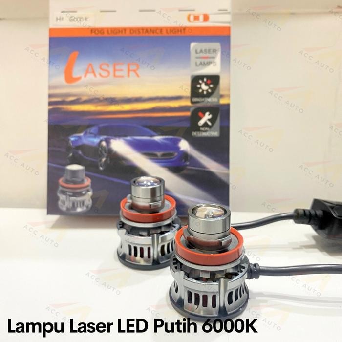 _Lampu LED Laser Projector 6000 Putih H11 HB3 HB4 H7