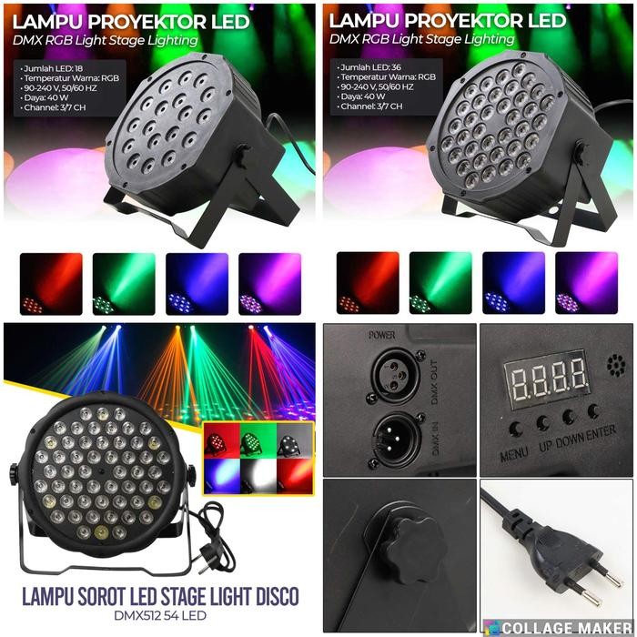 Lampu Panggung Par LED Rgb/Rgbw Dmx Mixer Lampu Sorot Panggung ParLED