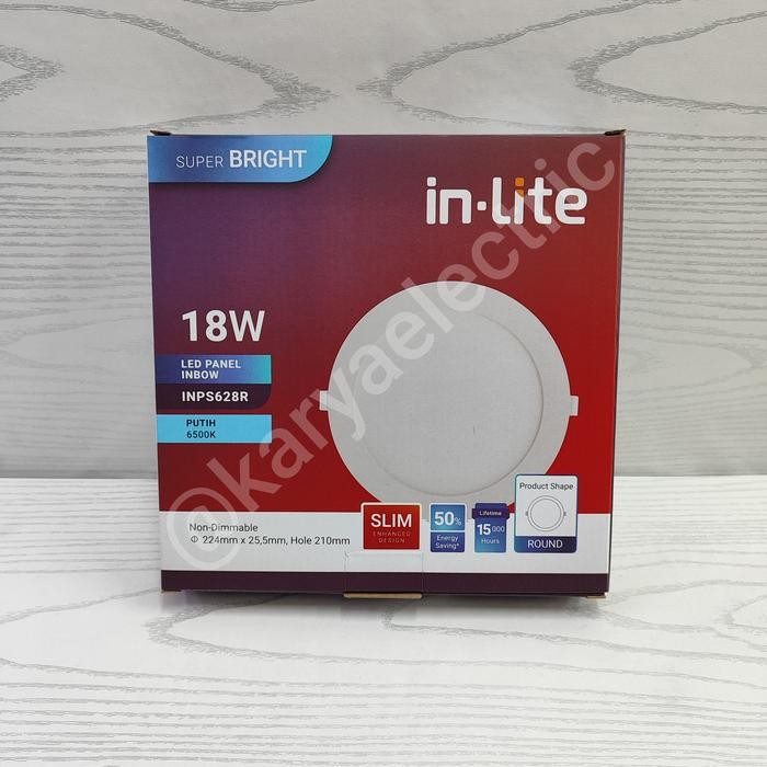 LAMPU PANEL LED DOWNLIGHT BULAT IN-LITE INLITE 18WATT INBOW INPS628R