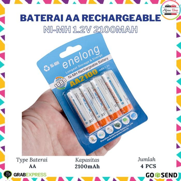 Baterai Cas NiMh AA 2100mAh 4 PCS Enelong Baterai Ni-Mh AA