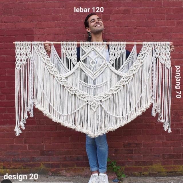 Macrame jumbo wall hanging hiasan dinding/ Wall Decor Big Rajut