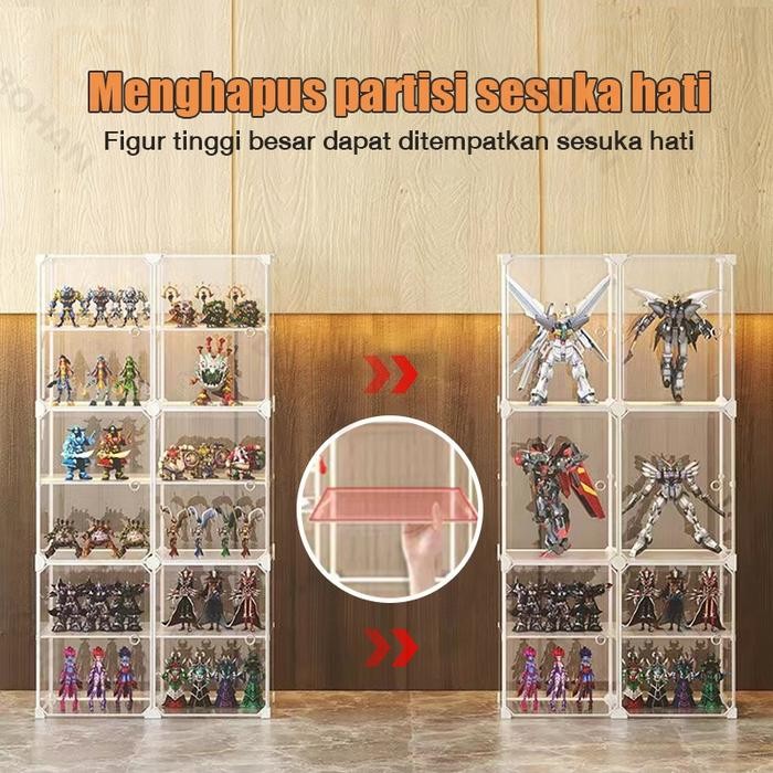 PREMIUM Bohan Oversize Kotak display Rak Pajangan Transparan PP Storage Display Box Pengatur