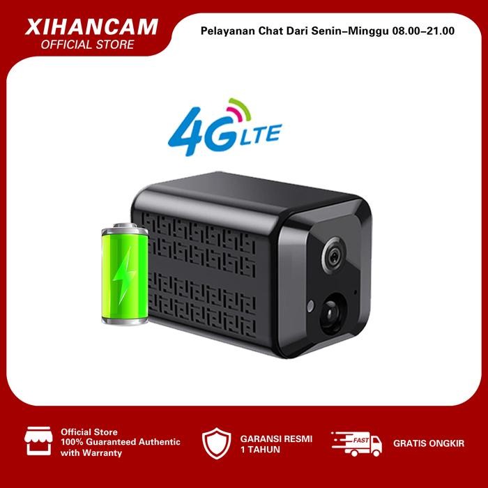 PREMIUM XIHANCAM 5MP CCTV Mini 4G SimCard Kamera Tersembunyi Baterai Tanpa Kabel Spy Cam Jarak Jauh