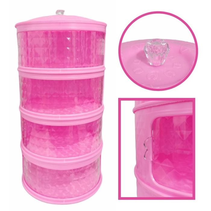 PREMIUM Pxton - Multilayer Rak Plastik Penyimpanan Tempat Makanan / Food Storage 4 Susun / Tudung