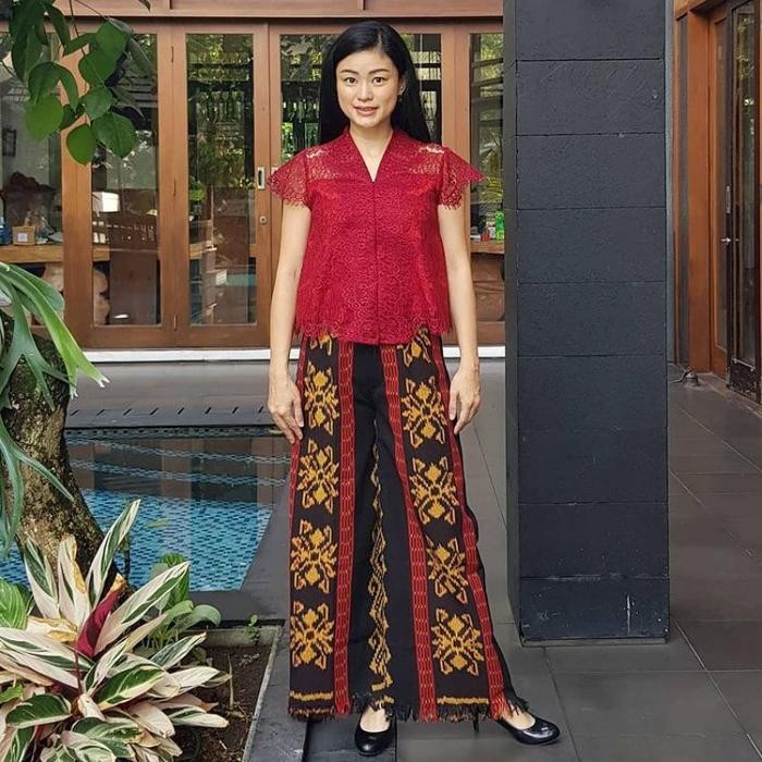 TERMURAH Celana Kulot Tenun Batik Motif Sumba Bawahan Celana Tenun Jumbo READY STOCK