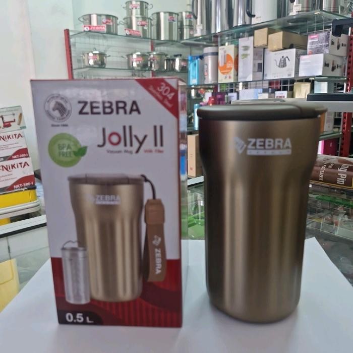 PROMO 912709 Vacuum Mug w/ Filter Jolly II 500ml, SUS 304, Zebra made in Thailand