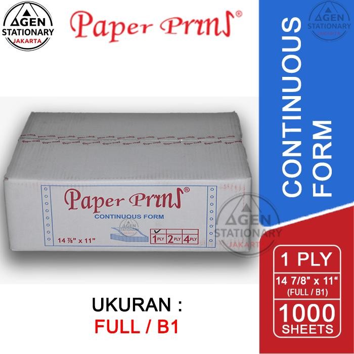 

Kertas Continuous Form Paper Print 14 7/8 X 11 1 Ply Full B1 Faktur Surat Jalan Hvs Rangkap 1