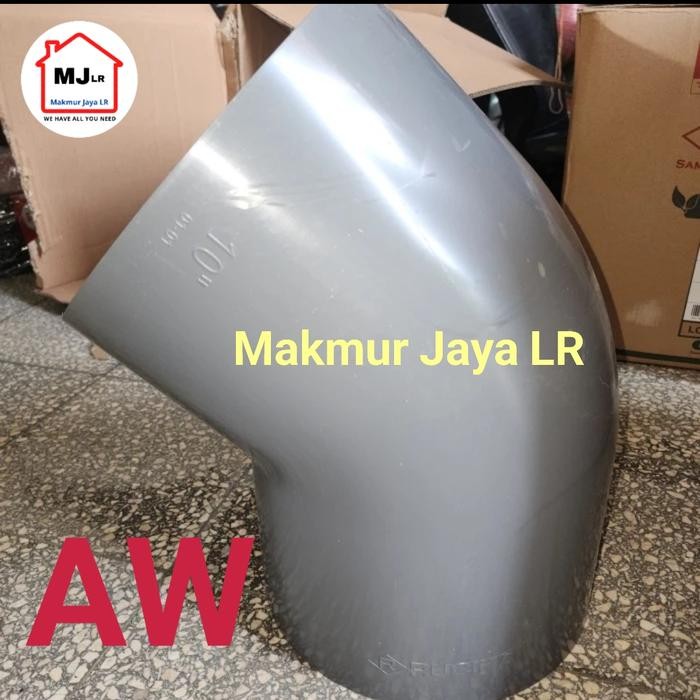 Keni 10" 10" Inch 45 Derajat Knee Elbow 45 Pvc 10X45 45X10 Tipe D Dan Aw Tebal