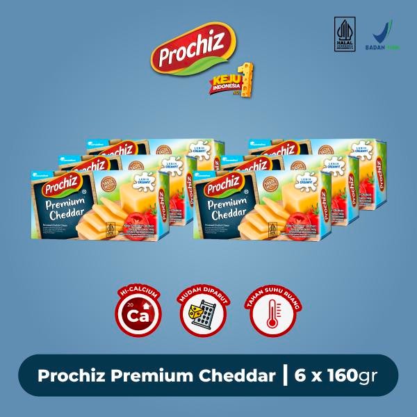 

Keju Prochiz Cheddar Premium 160 Gr Paket 6 Pcs
