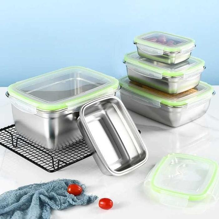 Kotak Makan Anti Tumpah Reguler Lunch Box Stainless Steel 304 Regular Stainless Steel 304 Lunch Box