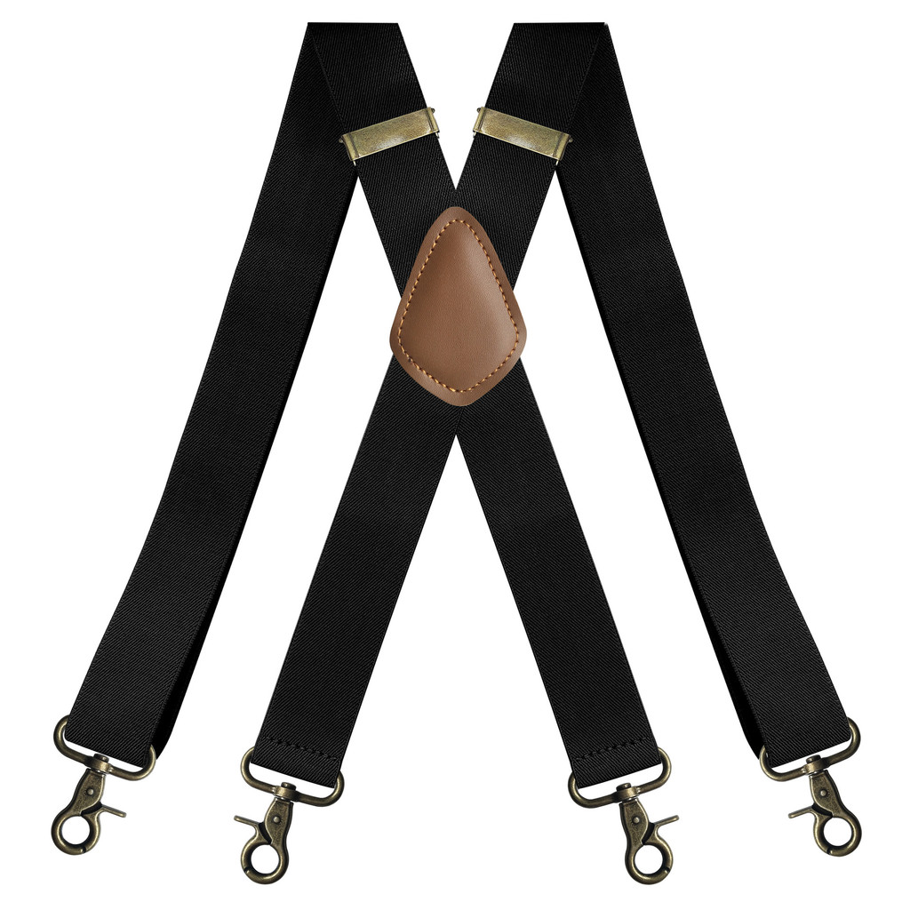 Man's Suspenders Vintage Bronze Hooks  Adjustable Elastic Trouser Braces Suspensorio Tirantes Hombre