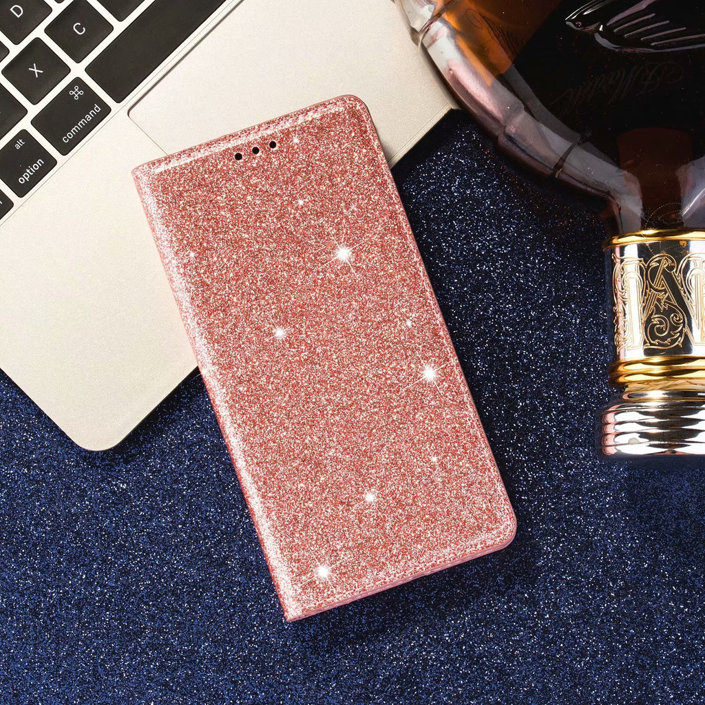 Leather Case For Samsung Galaxy S23 S22 S21 S20 FE Note 20 Ultra S10 S9 S8 Plus S10E 9 8 Glitter Shi