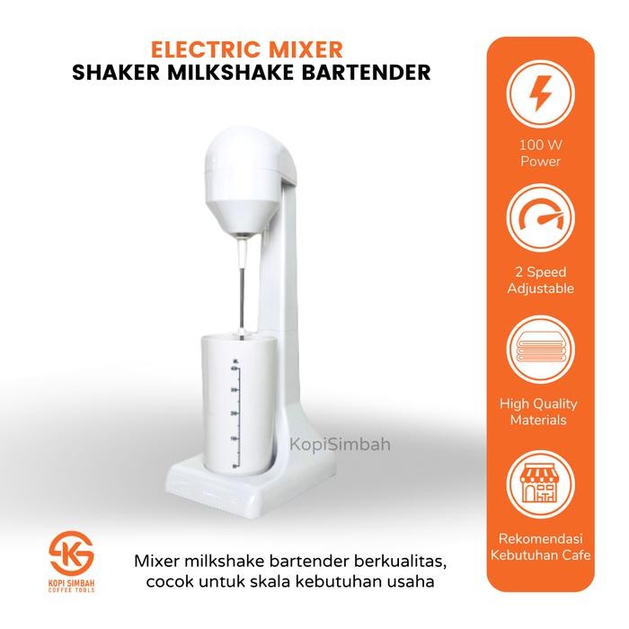 ELECTRIC BARTENDER SHAKER STAINLESS STEEL ALAT FROTHER PENGADUK MILK SHAKE FRAPPE DRINK MIXER