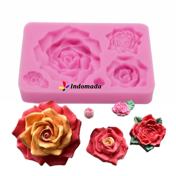 

Promo Cetakan Fondant Silikon Rose 5 Mawar Besar Kecil Coklat Puding Clay Berkualitas