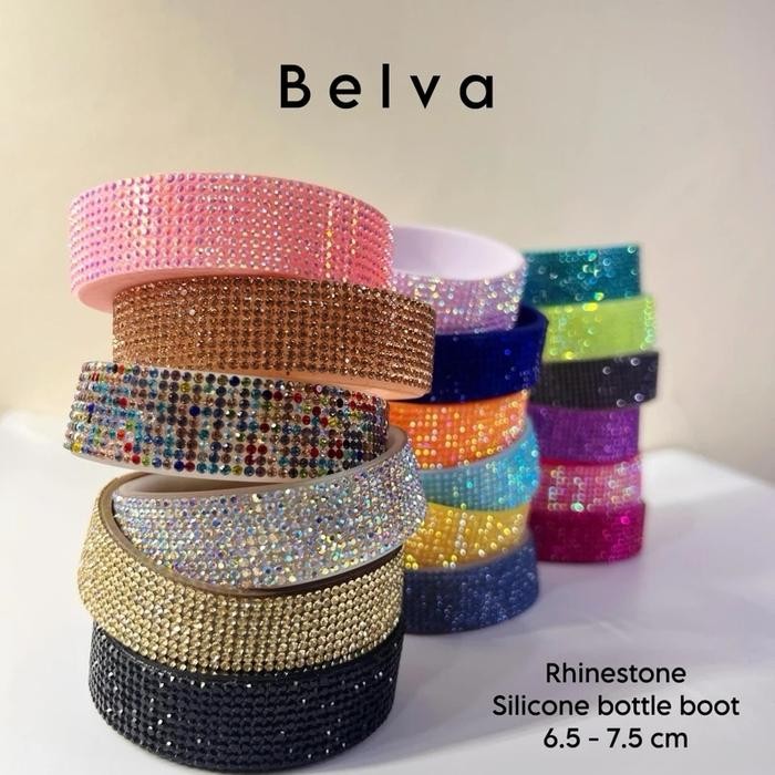 BELVAKITCHENWARE GROSIR TERLENGKAP BUMPER PELINDUNG TUMBLER botol minuman polos bermotif rhinestone