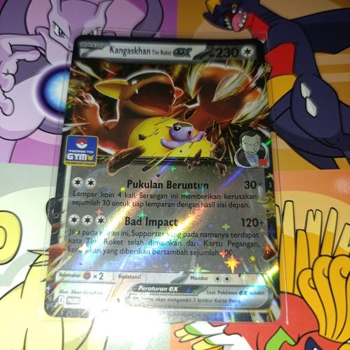 ORI Kartu Pokemon Gym Limited Kangaskhan EX Giovanni Tim Roket RR Ind Kehadiran Juara ID I Promo 259