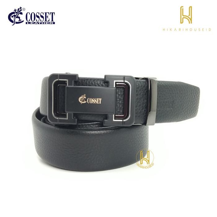 Paling Berkualitas Ikat Pinggang Pria Kulit Asli- Sabuk Pria Rel Otomatis - Cosset 023