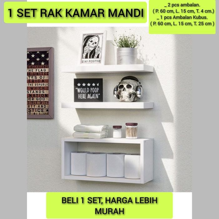 Rak Decorasi Kamar Mandi, Rak Ambalan Dinding, Rak Kamar Mandi Kode 136