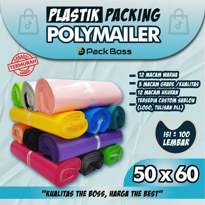 

POLYMAILER PUTIH PREMIUM 50X60 UKURAN JUMBO ISI +/- 100 ADA PEREKAT AMPLOP KODE 130