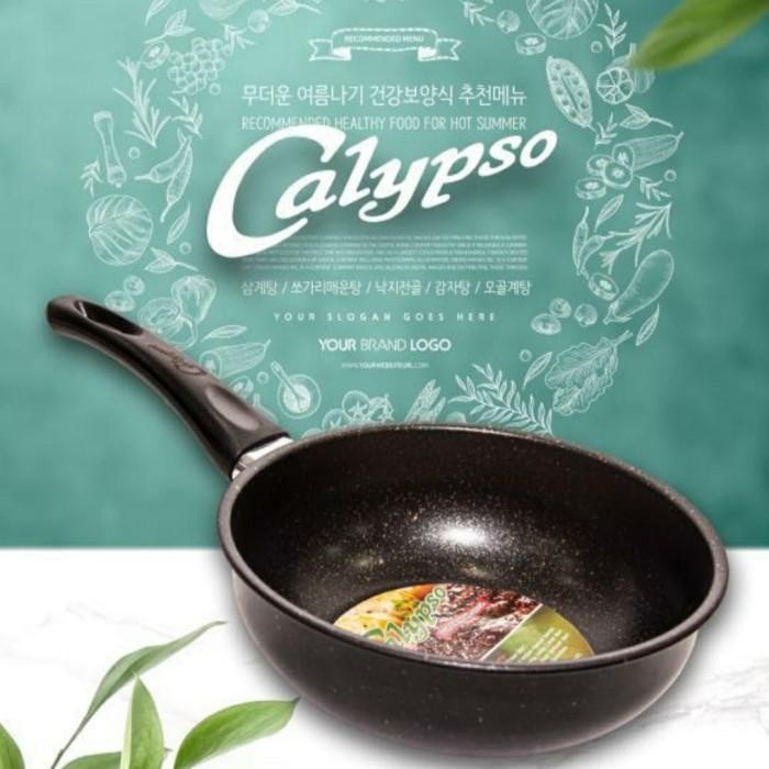 Calypso Non Stick Deep Fry Wok 18 Cm Wajan Penggorengan Anti Lengket Gratisongkir