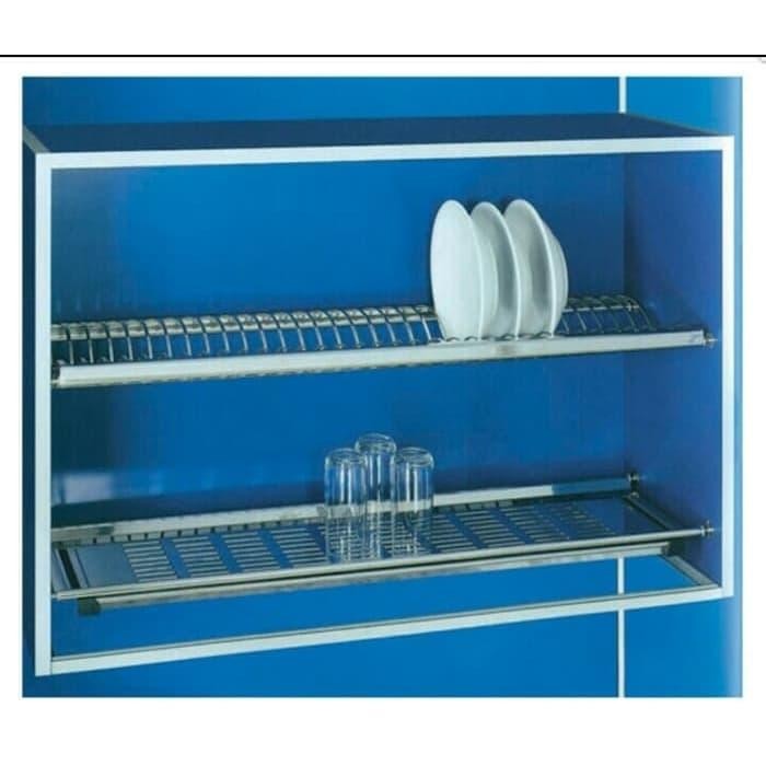 Rak Piring Gantung Stainless 80Cm Huben Gratisongkir