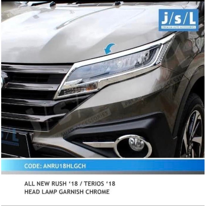 Garnish lampu depan All New Rush 2018 2019 2020 chrome head lamp