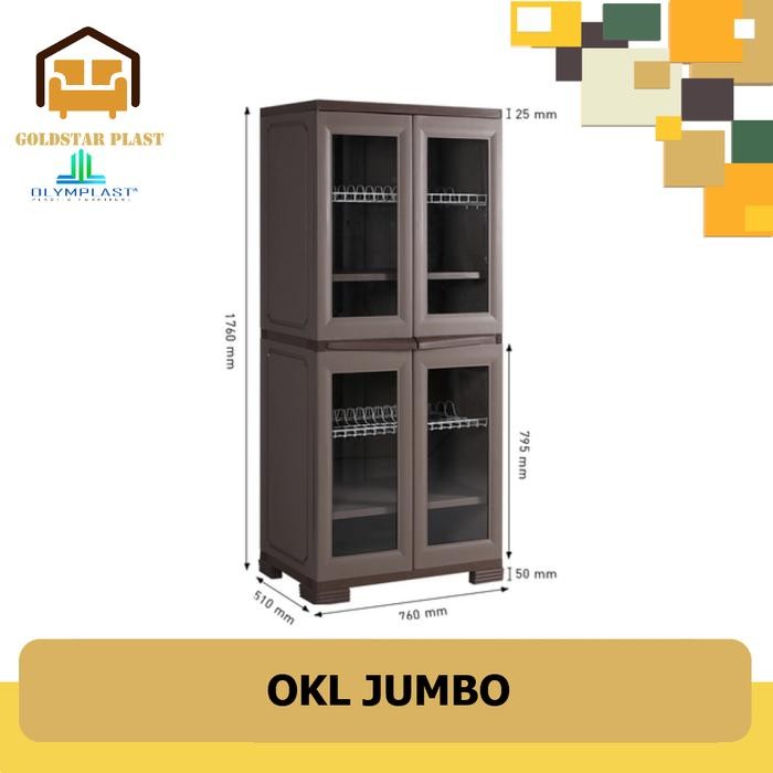 Rak Piring Lemari 2Pintu Plastik Olymplast / OKL JUMBO [KARGO]