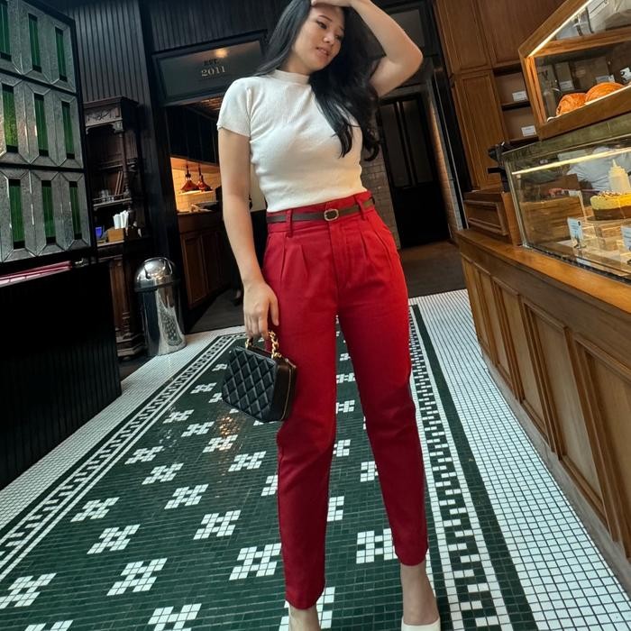 

[Vm] - 9000 No Belt Celana Pensil Wanita Kerja / Celana Casual Katun Panjang