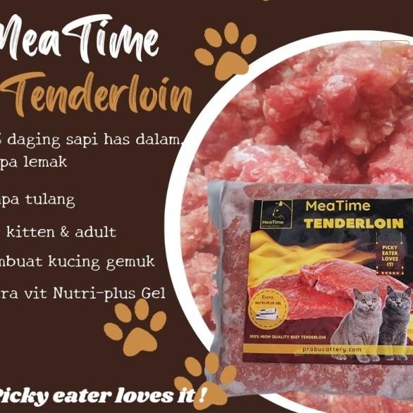 Meatime Tenderloin Daging Sapi Giling Super Tanpa Lemak RawFood Kucing