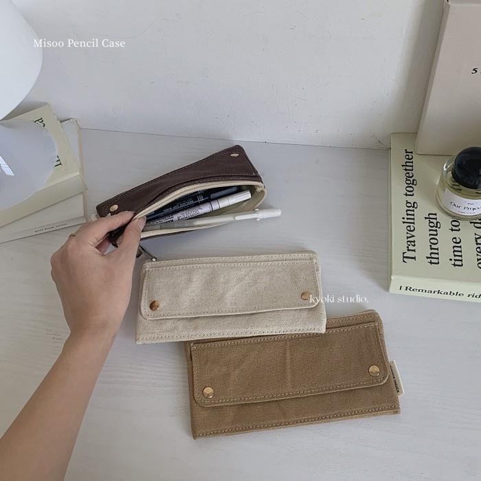 

BEST SELLER Misoo Pencil Case - INS Korean Canvas Pencil Case Kotak Pensil Kanvas