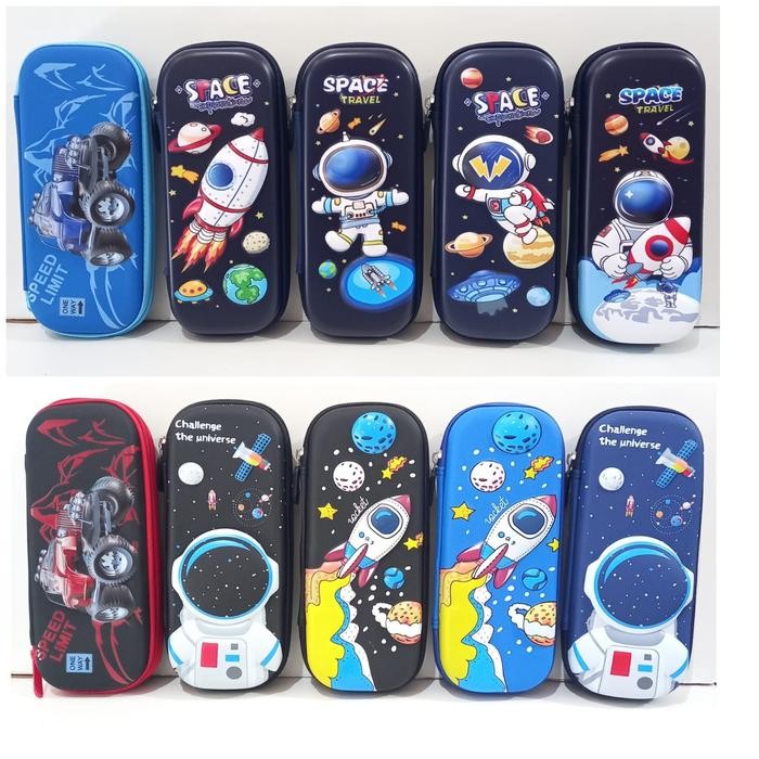 

Kotak Pensil Astronot Tempat pensil galaxy ufo 6D timbul tempat pensil