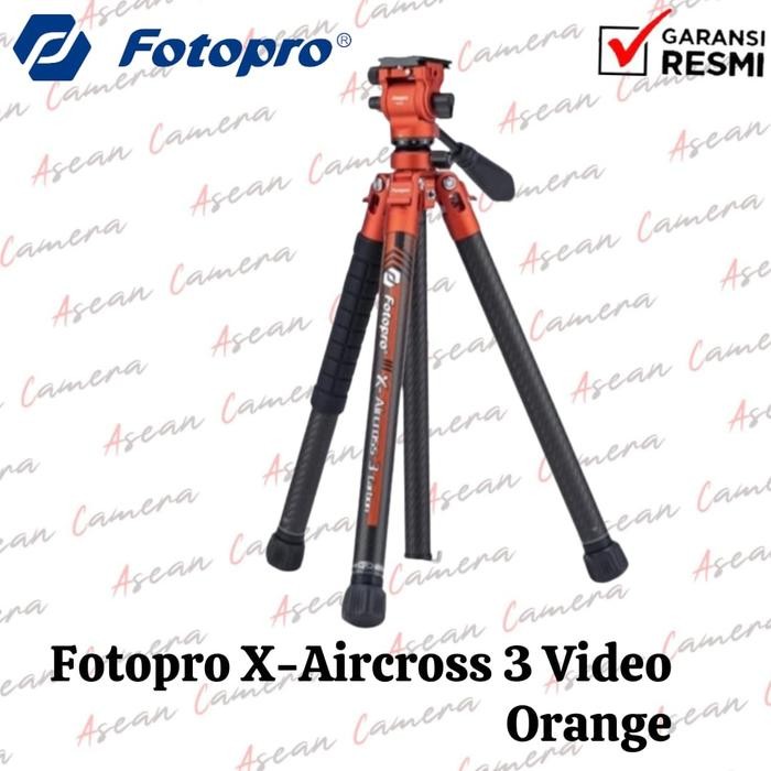Fotopro X-Aircross 3 Video Fluid Head Tripod -Orange