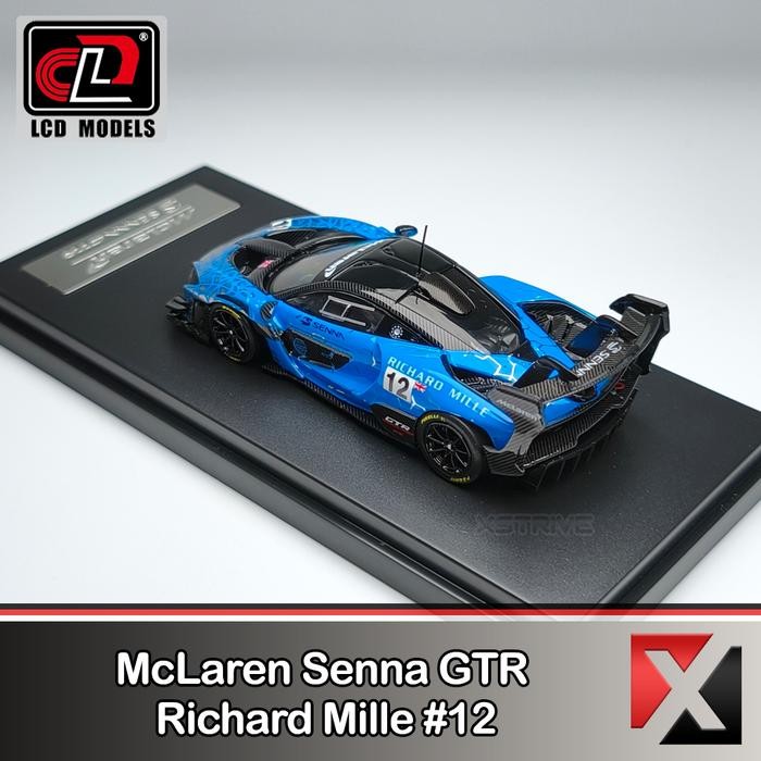 READY STOK LCD MODELS 1:64 MCLAREN SENNA GTR RICHARD MILLE #12 BLUE READYY