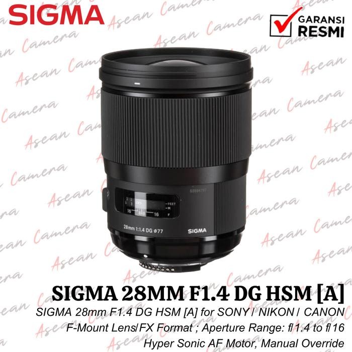 SIGMA 28mm F1.4 DG HSM Art Lens Lensa SIGMA 28mm F1.4 DG HSM (A)