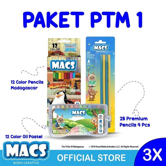 

Paket PTM1 MACS Pensil 2B Pensil Warna Crayon