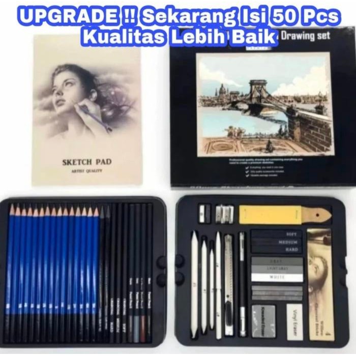 

Sketching 40 Pcs Pencil Set Drawing Kit Tools Pensil Gambar Sketsa Art