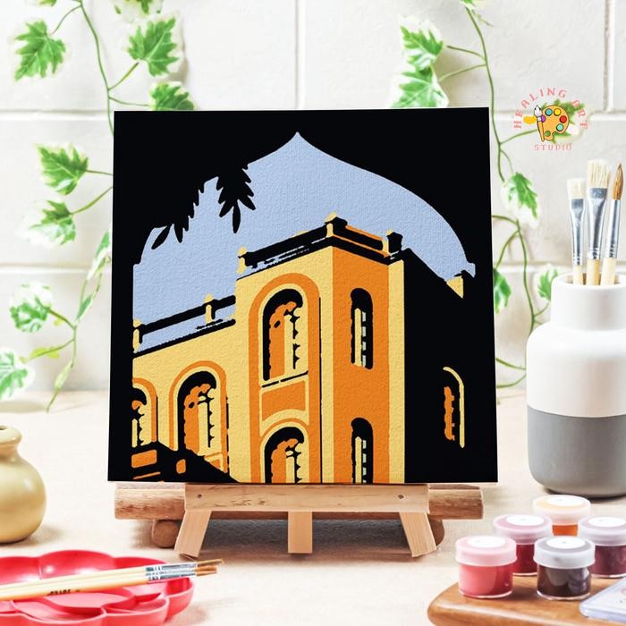 

Paint by number lukisan bangunan city versi 3 canvas 20x20 cm