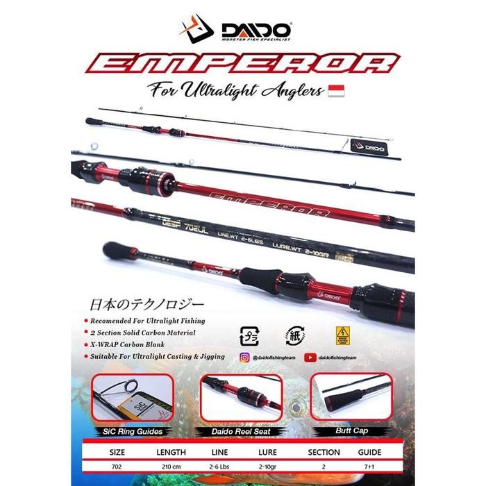 Kartinifishing joran daido Emperor UL 662 dan 702 SOLID CARBON