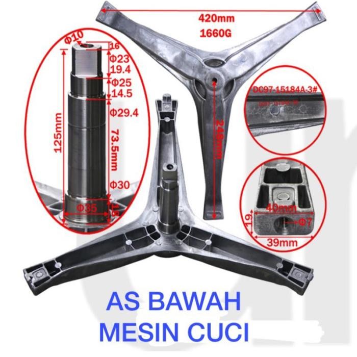 Spider segitiga WF8650NHW mesin cuci WF 8650 NHW 6.5 KG